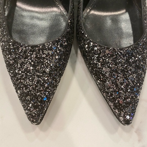 Saint Laurent Charlotte 55 Glitter Kitten Heels - Picture 8 of 8